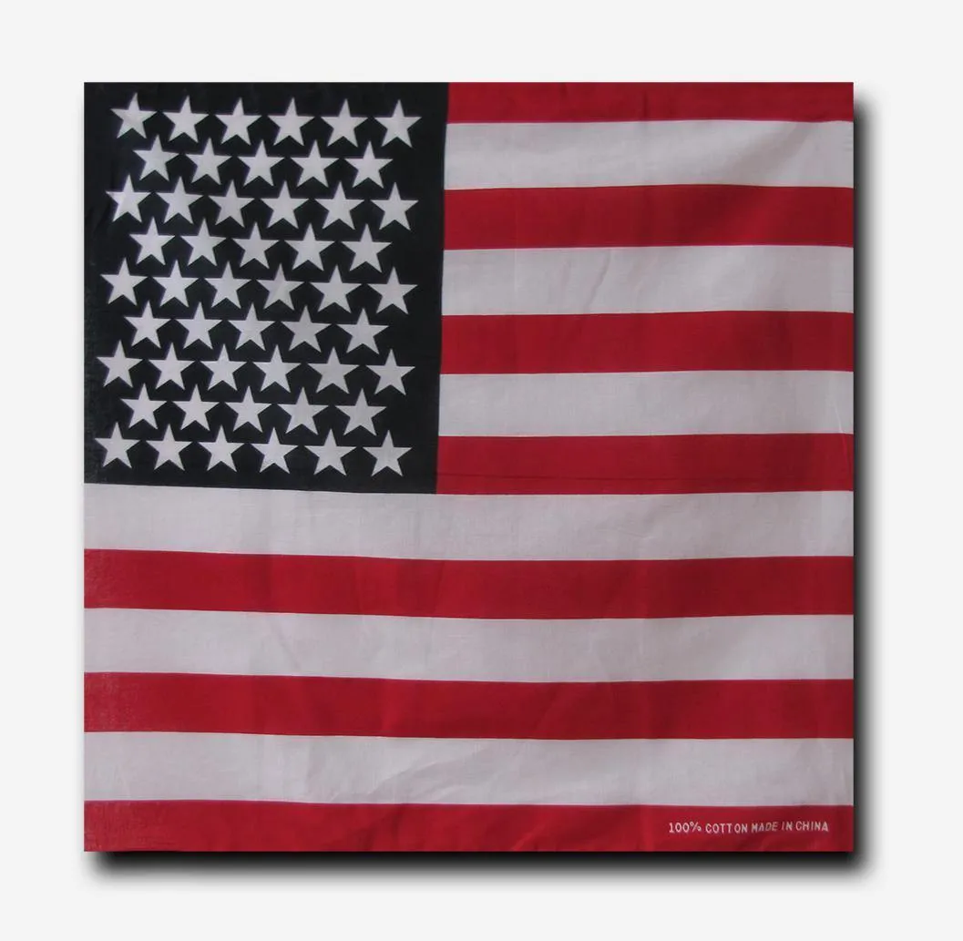 1 Dozen Bandanas USA American Flag Singlesided 100% Cotton Head Wrap Scarf Wholesale Bulk