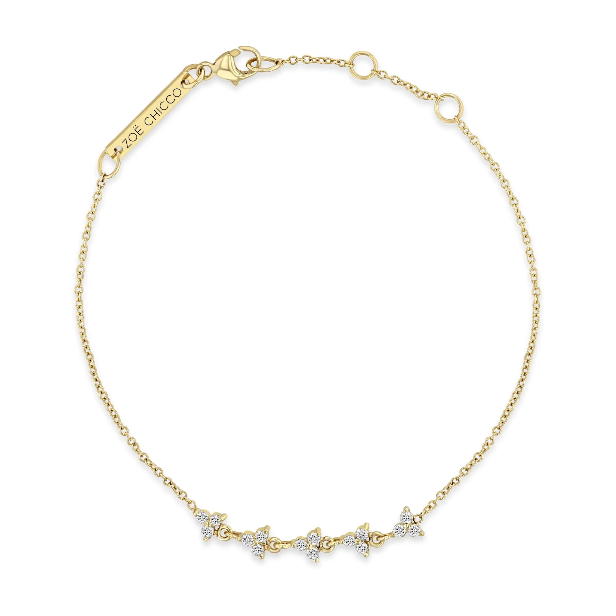 14k 5 Linked Diamond Trio Bracelet