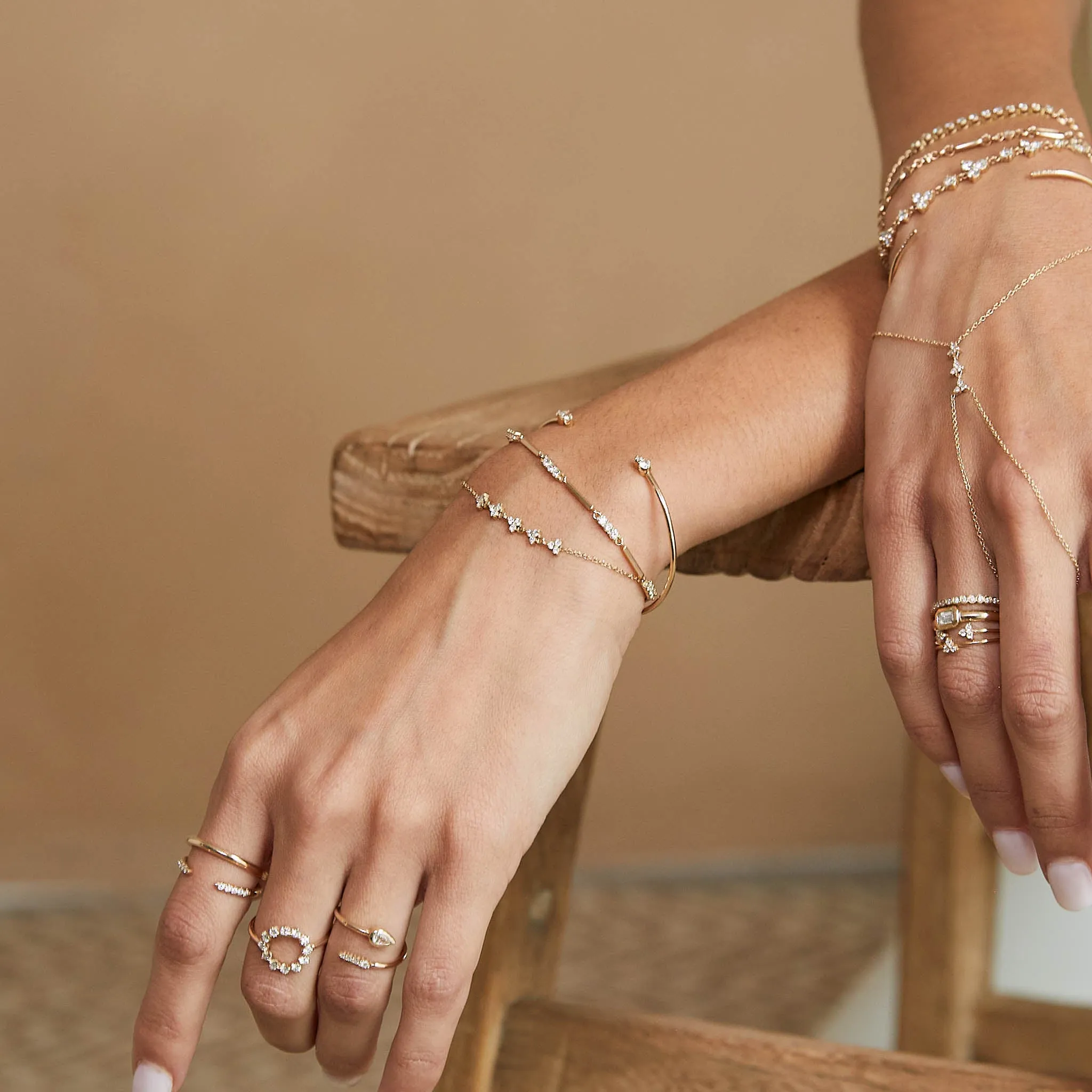 14k 5 Linked Diamond Trio Bracelet