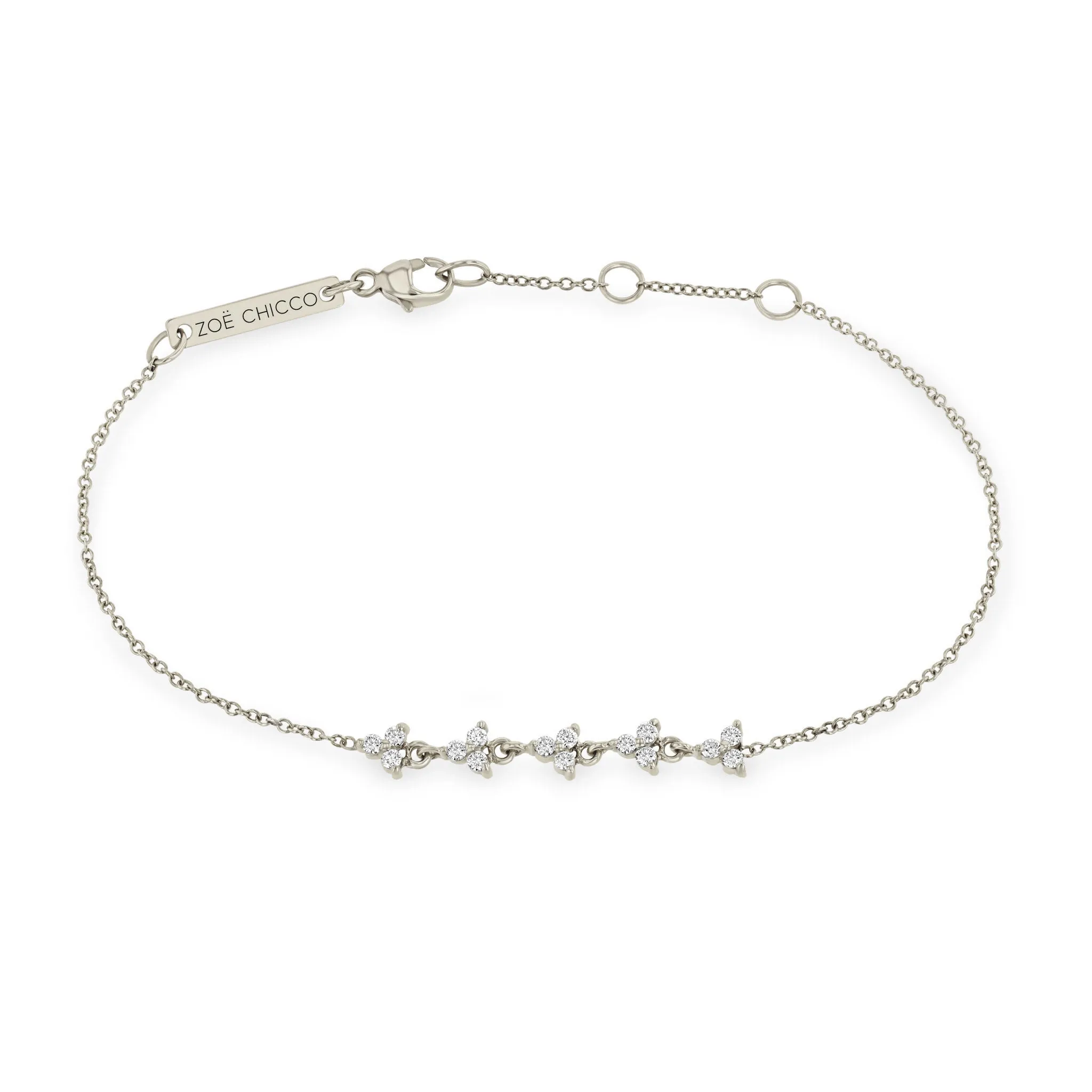 14k 5 Linked Diamond Trio Bracelet