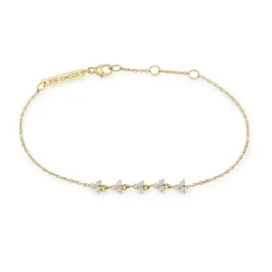 14k 5 Linked Diamond Trio Bracelet