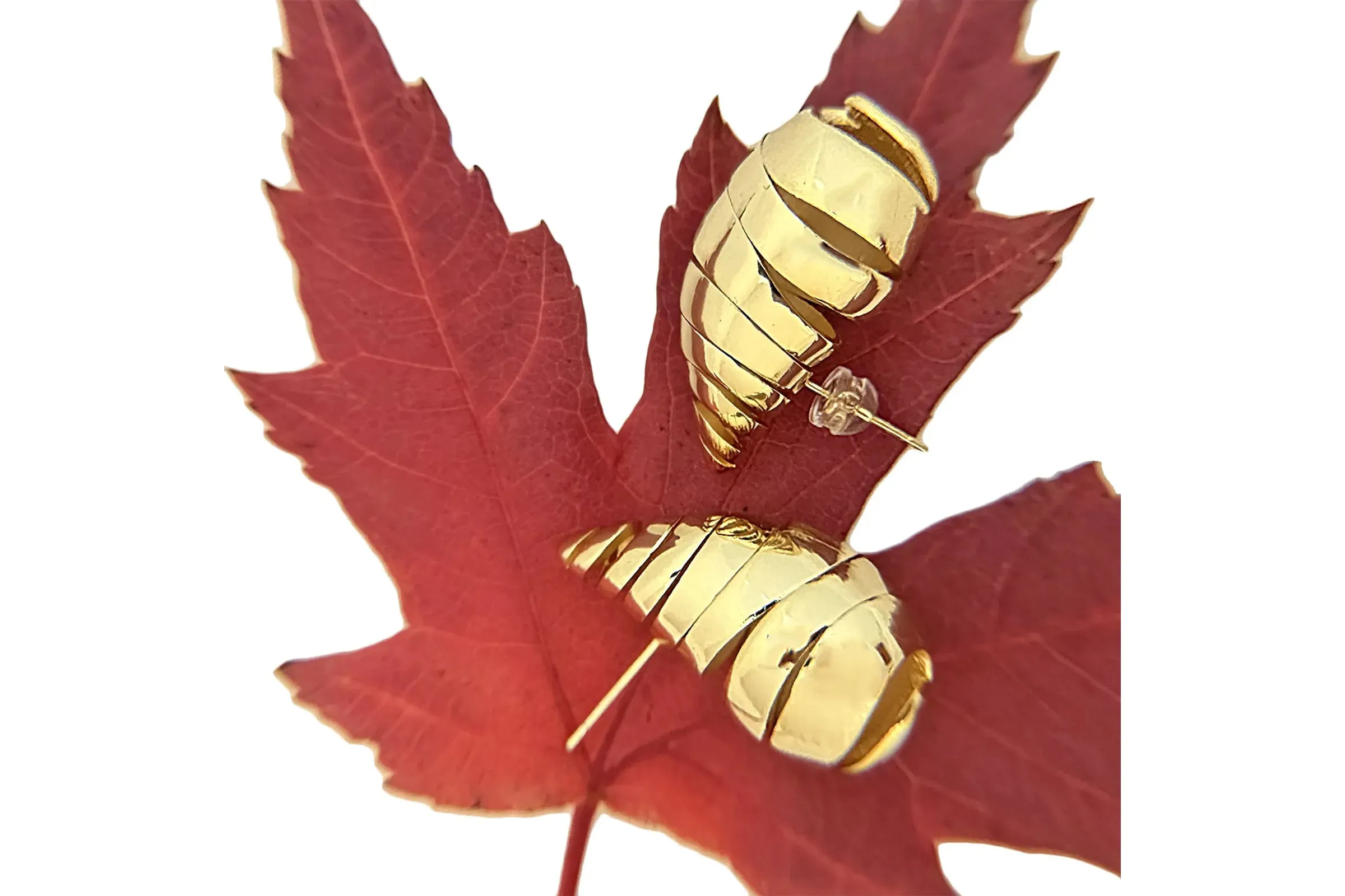 14K Spiral Stud Earrings