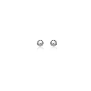 14k White Gold Round Stud Earrings (4.0 mm)