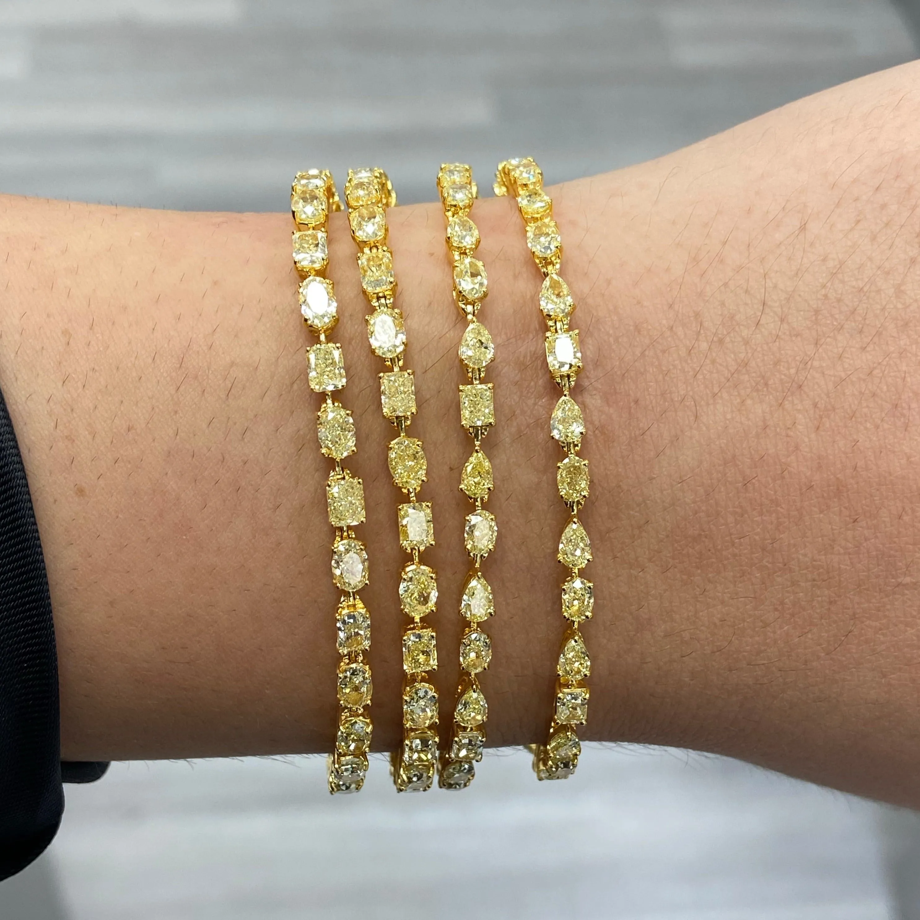7.92ct Fancy Intense Yellow Multi-Shape Diamond Bracelet
