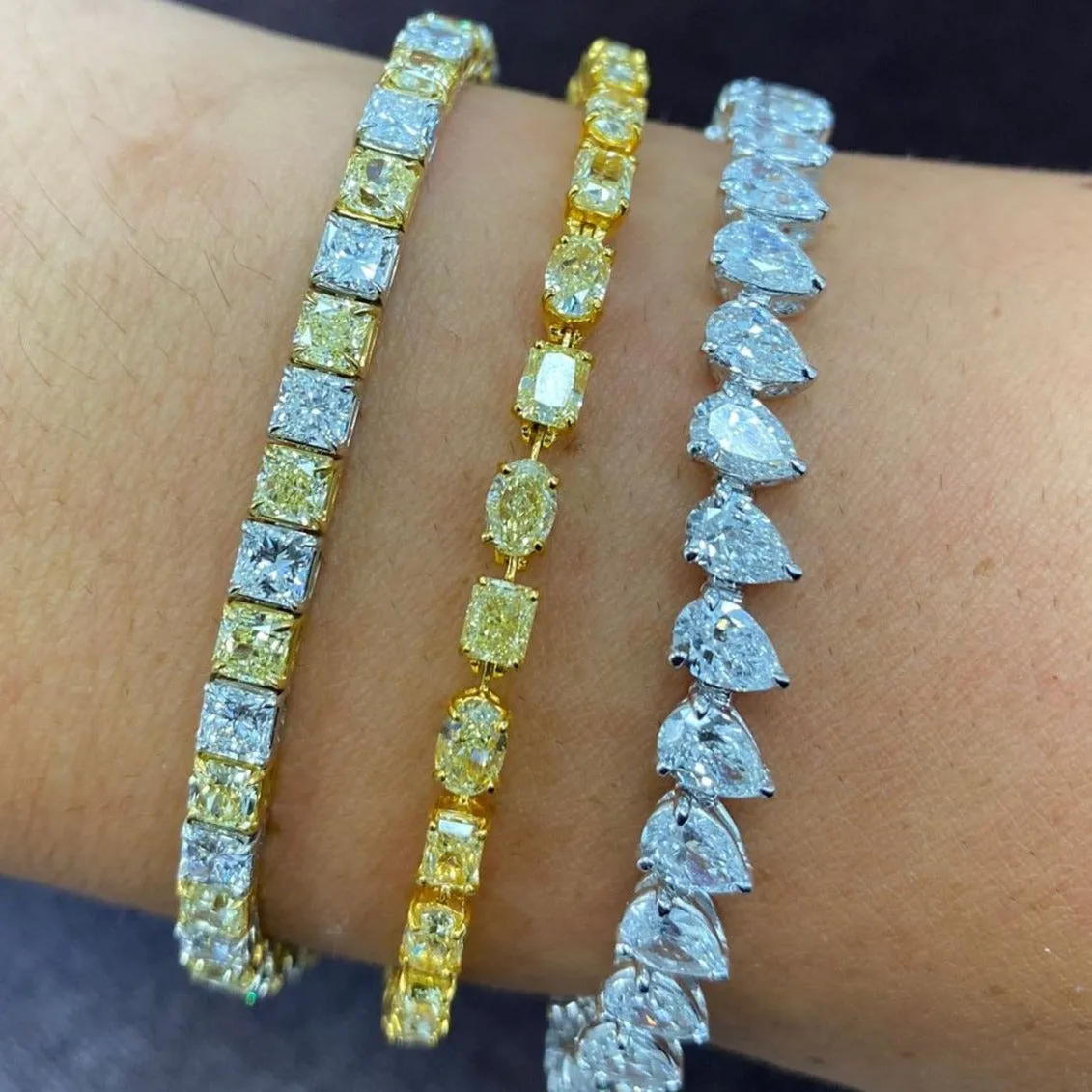 7.92ct Fancy Intense Yellow Multi-Shape Diamond Bracelet