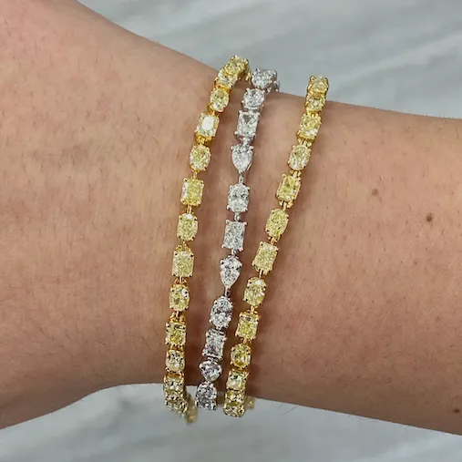 7.92ct Fancy Intense Yellow Multi-Shape Diamond Bracelet