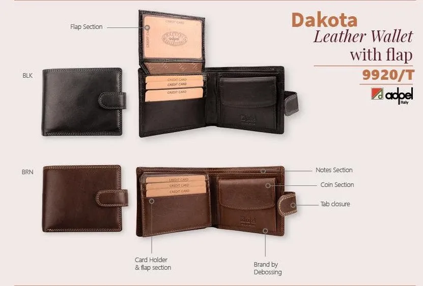 Adpel Dakota Leather Wallet With License Pocket | Brown