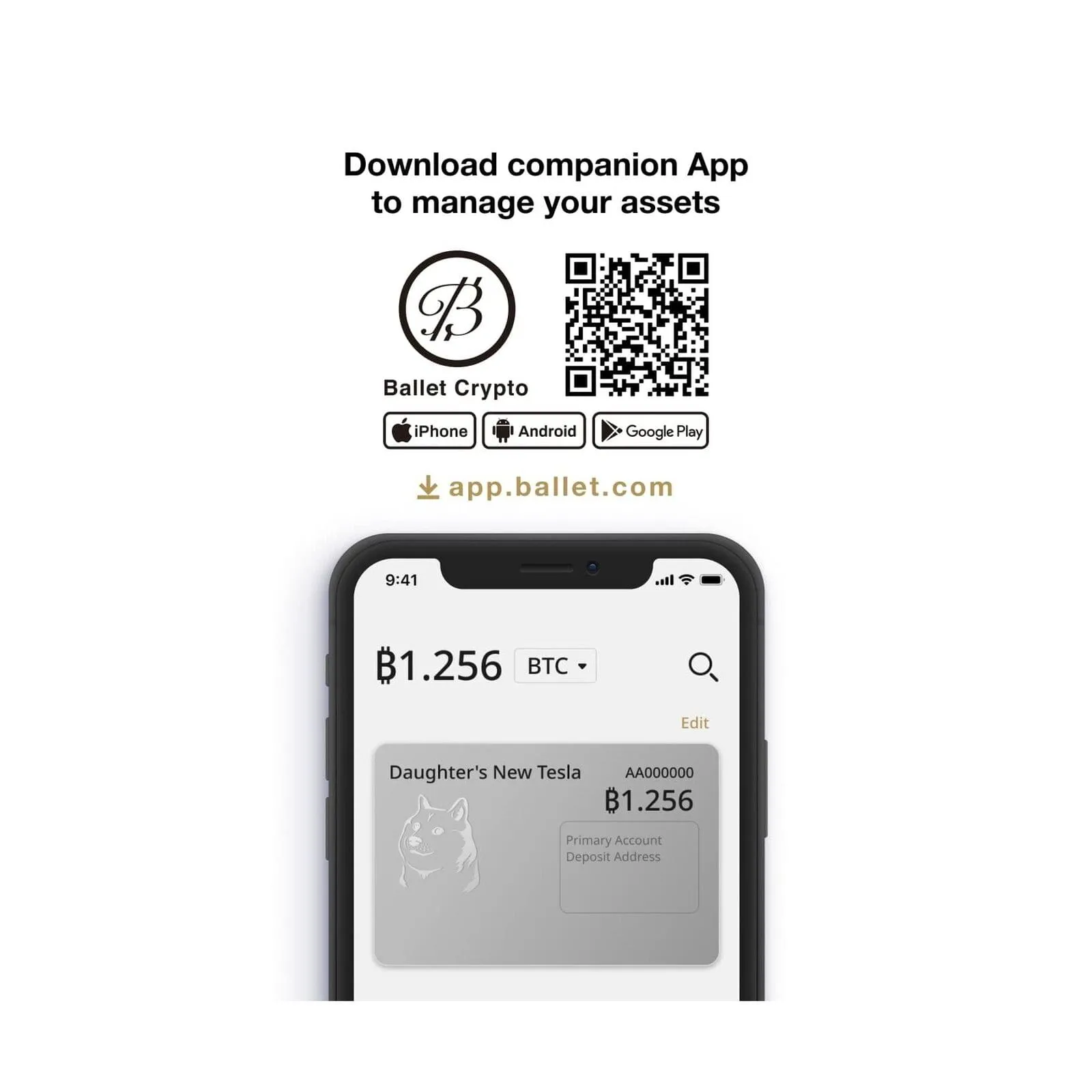 Ballet REAL Series Dogecoin Cold Storage Wallet Card