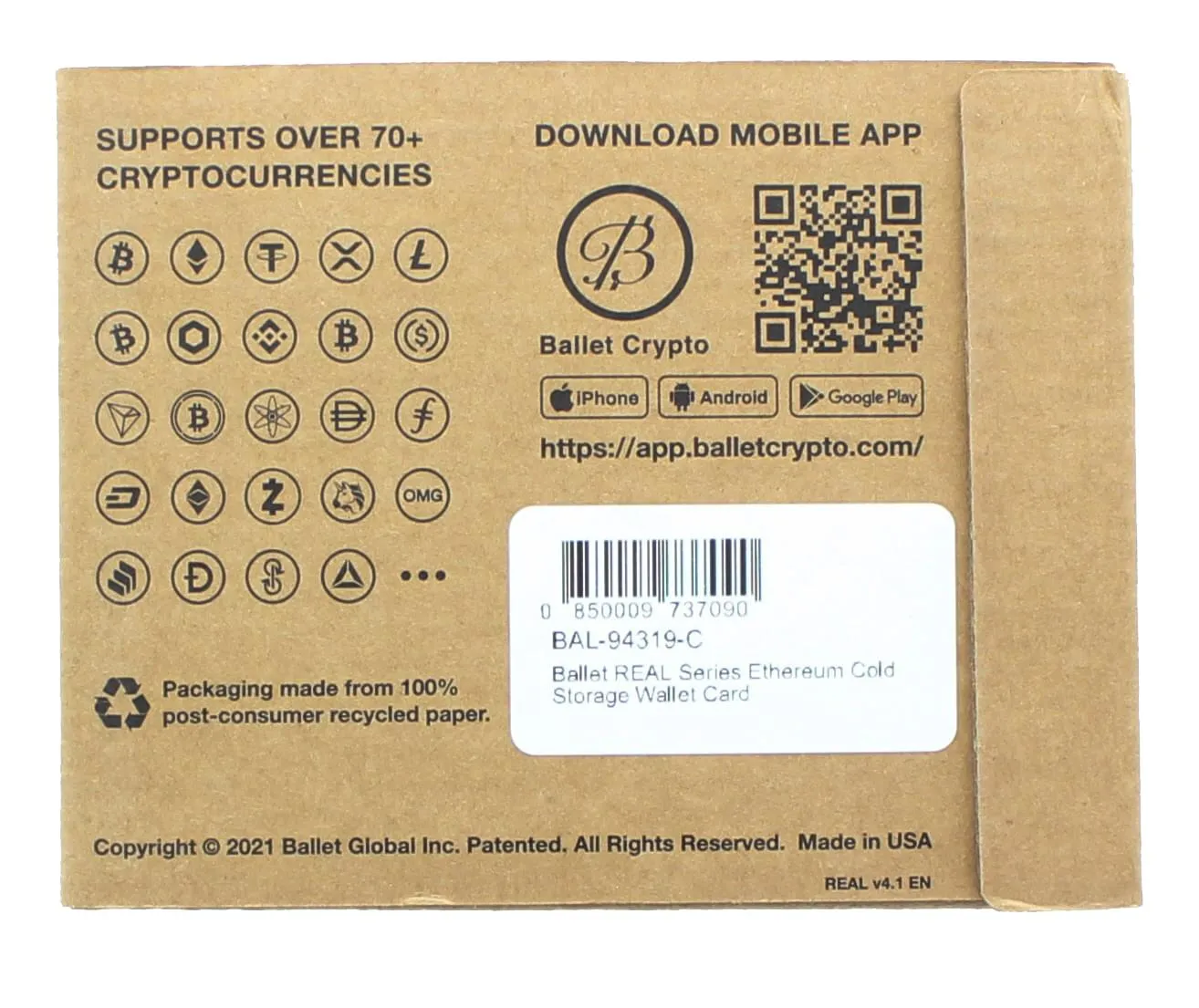 Ballet REAL Series Ethereum Cold Storage Wallet Card