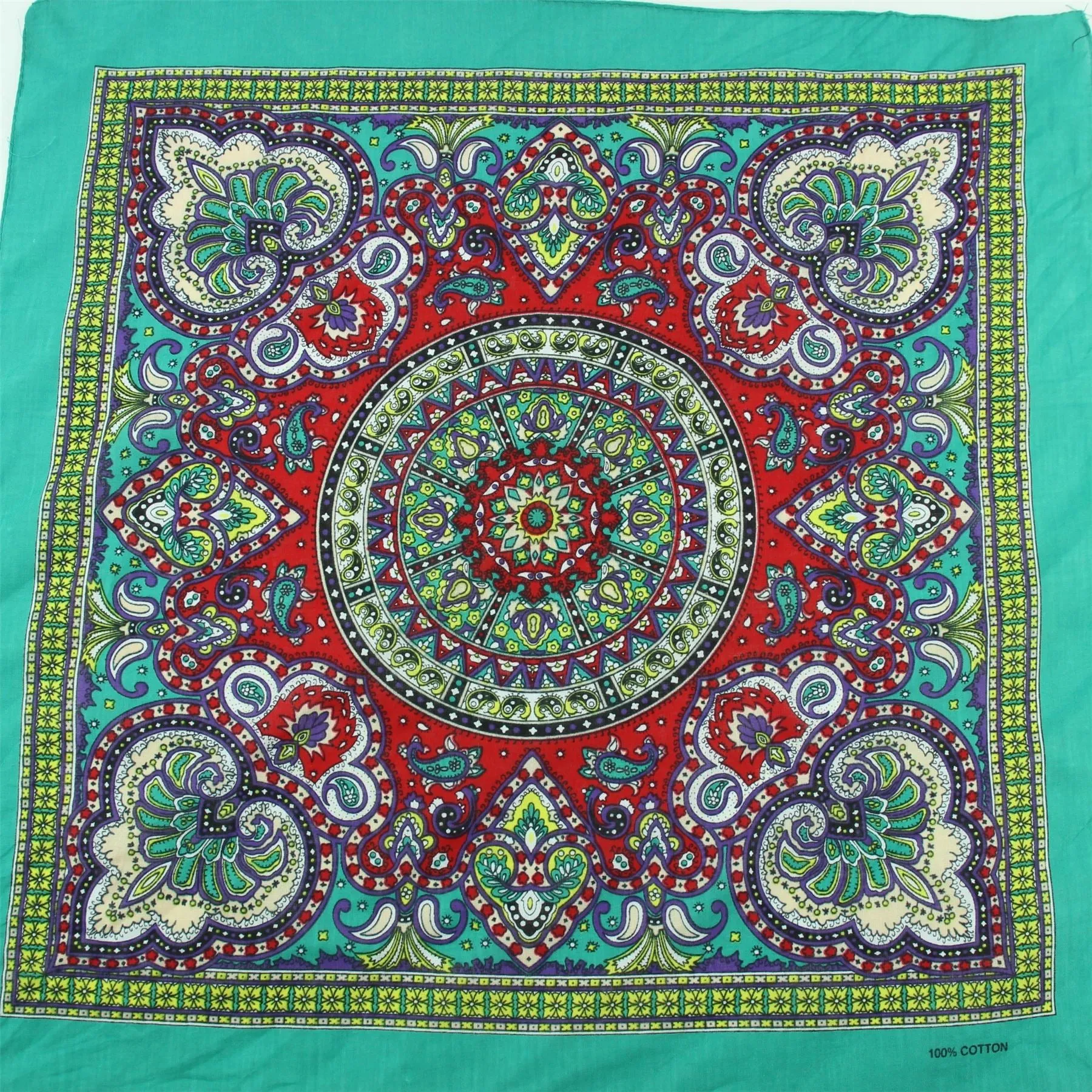 Bandana Face Cover Mask - Paisley Green