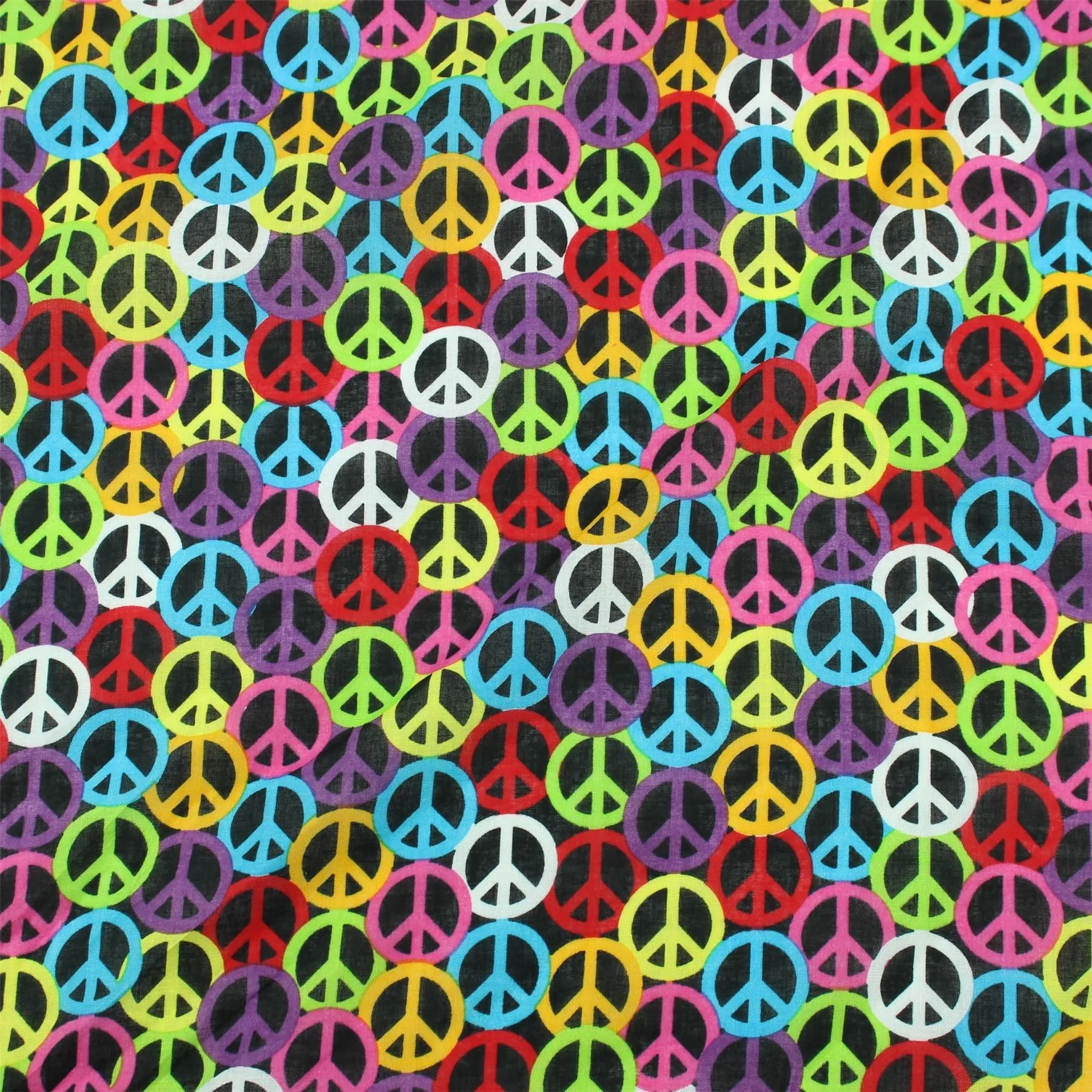 Bandana Face Cover Mask - Peace Sign Rainbow