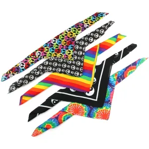 Bandana Face Cover Mask - Set of 5 - Hippie