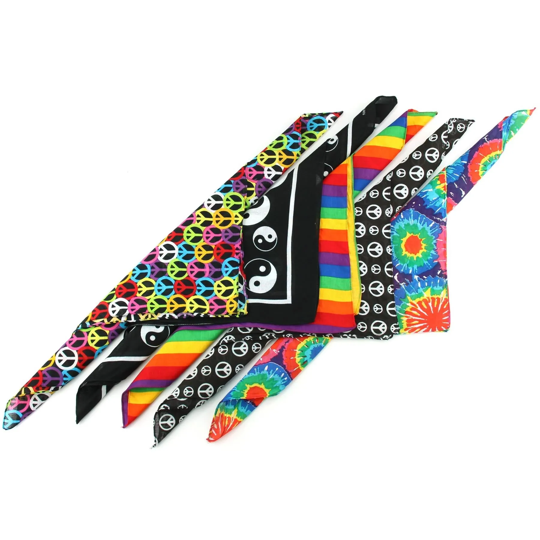 Bandana Face Cover Mask - Set of 5 - Hippie