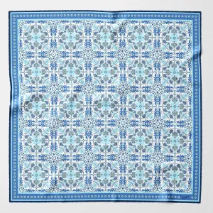 Barbaresco - Hand Rolled Silk Neckerchief - Blue