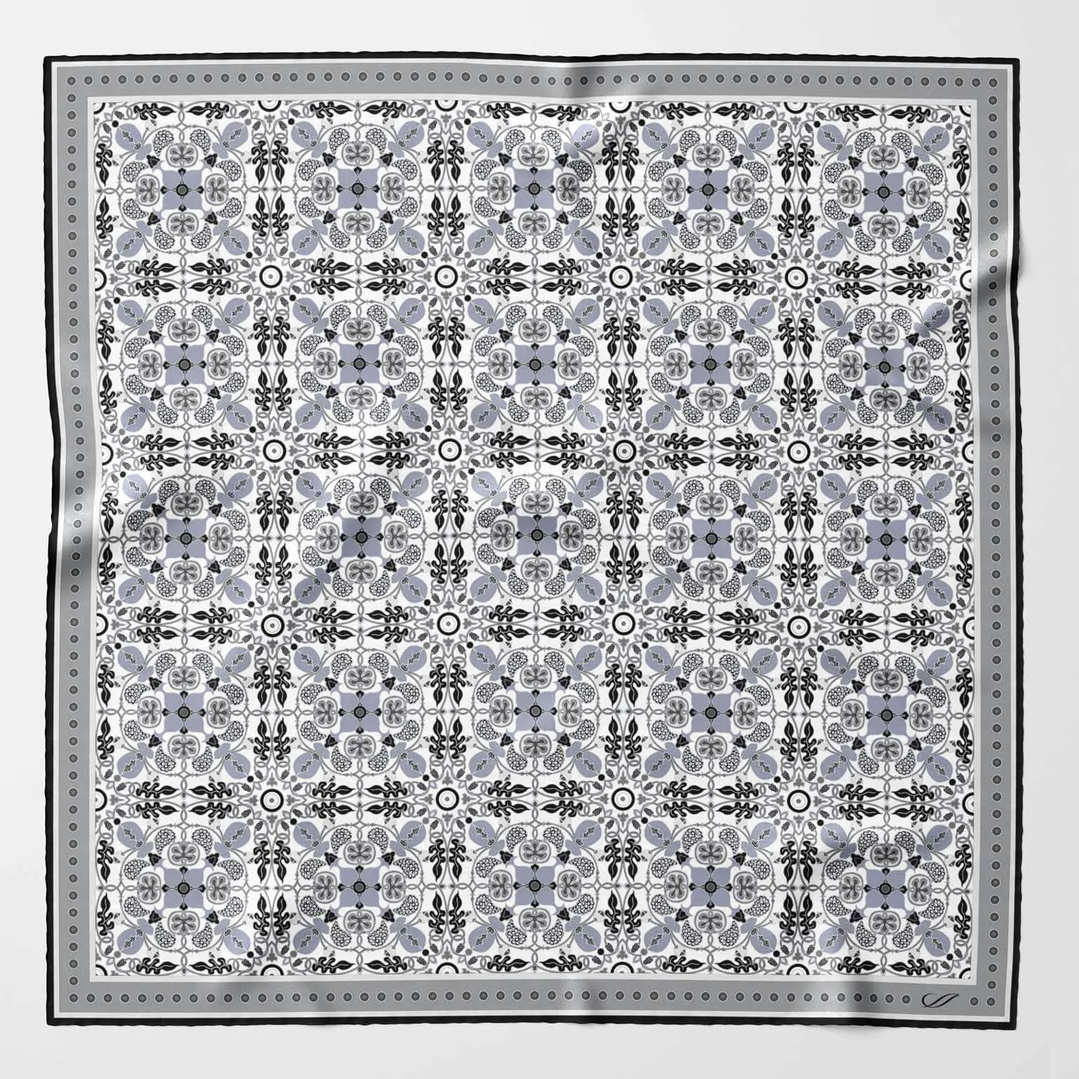 Barbaresco - Hand Rolled Silk Neckerchief - Grey