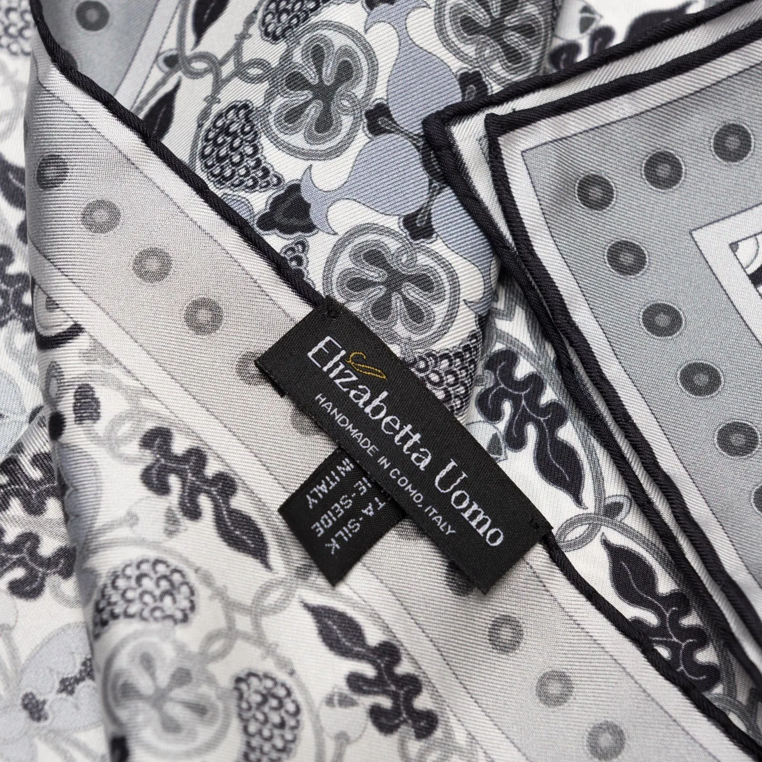 Barbaresco - Hand Rolled Silk Neckerchief - Grey
