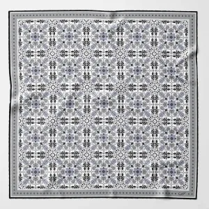 Barbaresco - Hand Rolled Silk Neckerchief - Grey