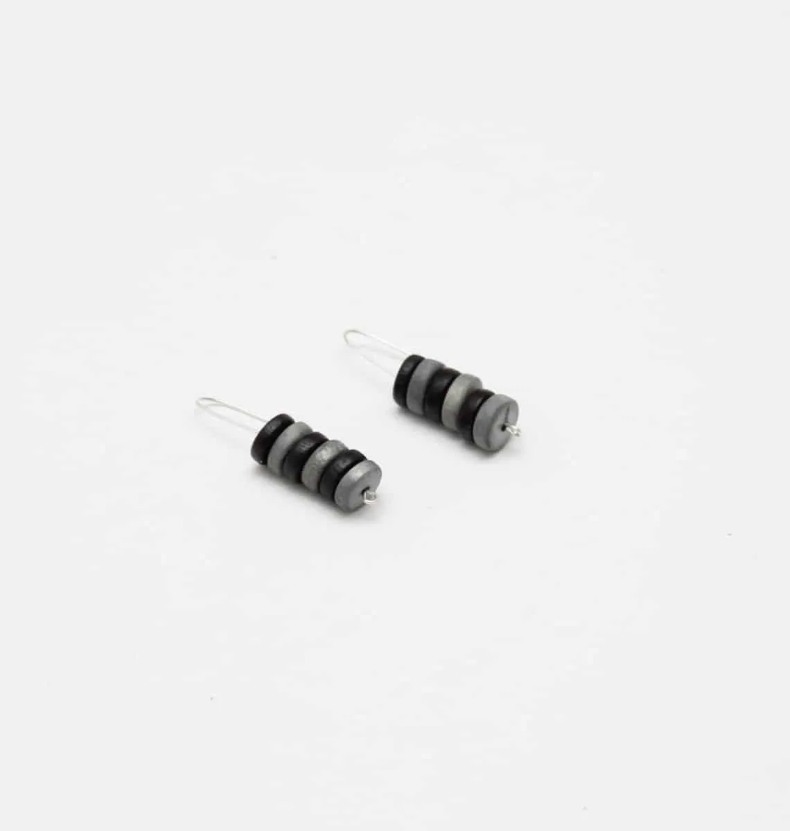Black and Grey Zebra Wood Earrings