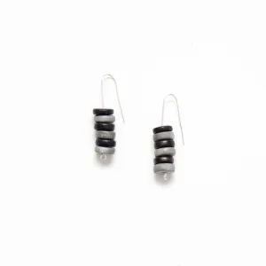Black and Grey Zebra Wood Earrings