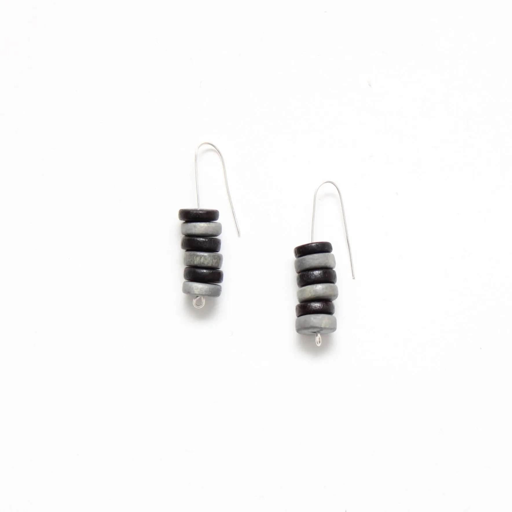 Black and Grey Zebra Wood Earrings