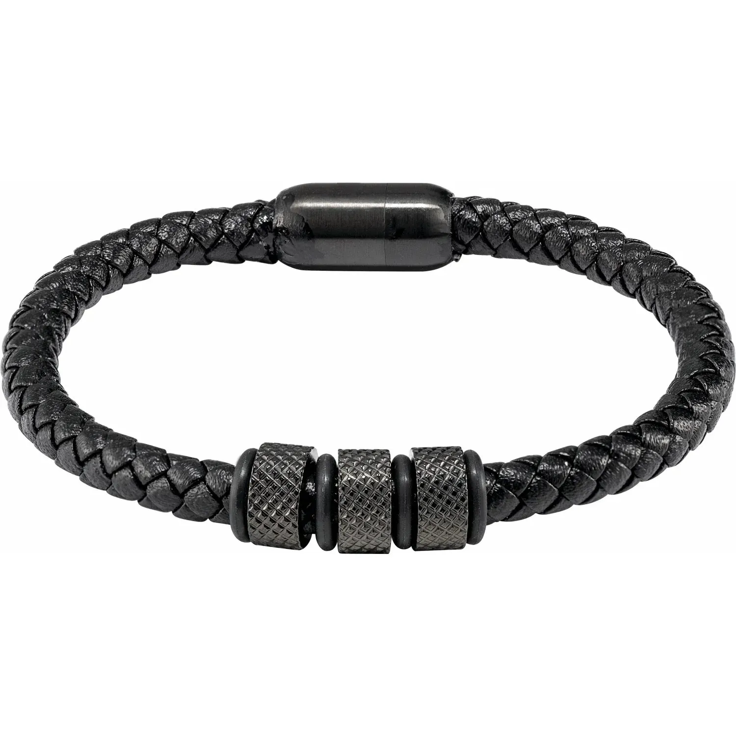 Black Braided Leather Bracelet