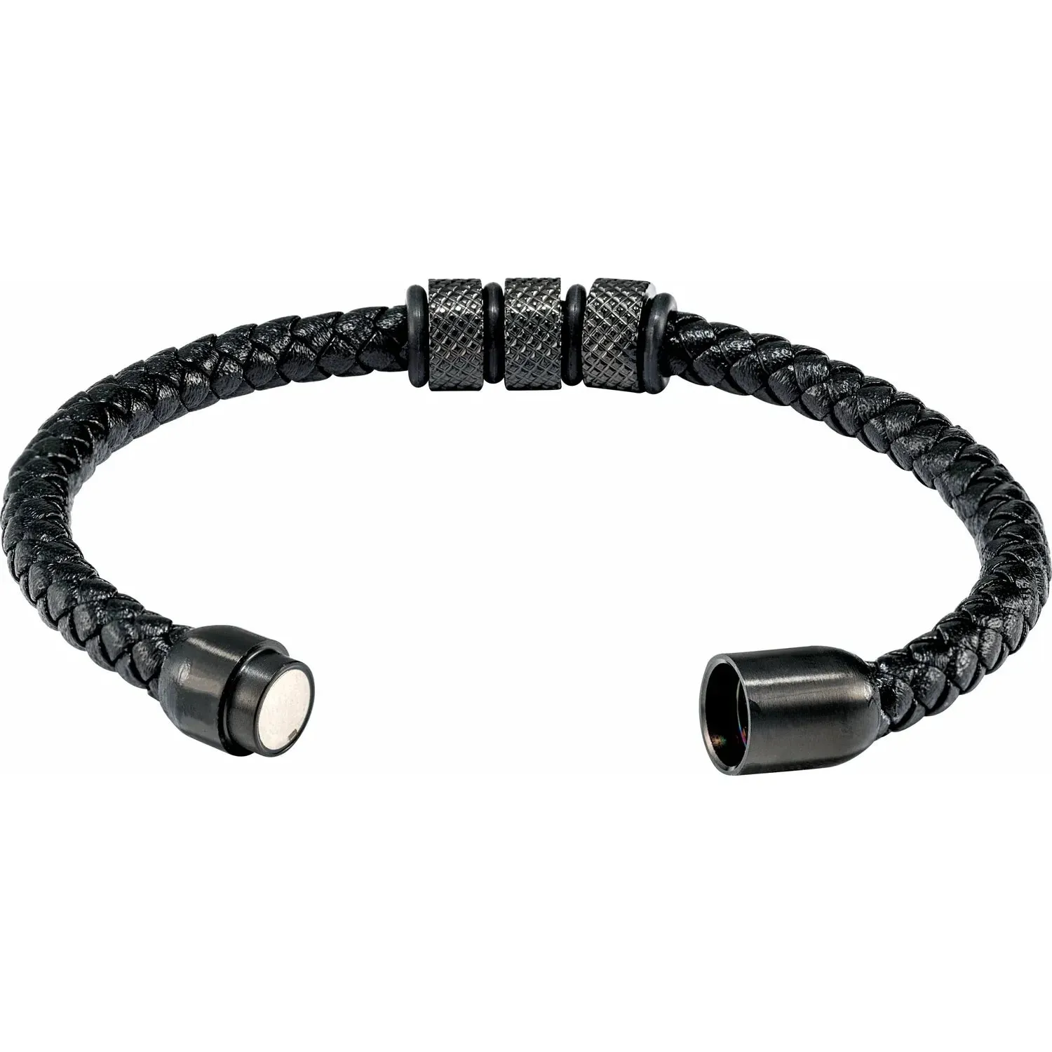 Black Braided Leather Bracelet
