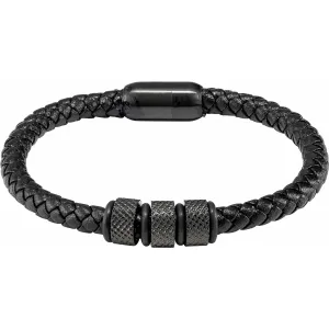 Black Braided Leather Bracelet