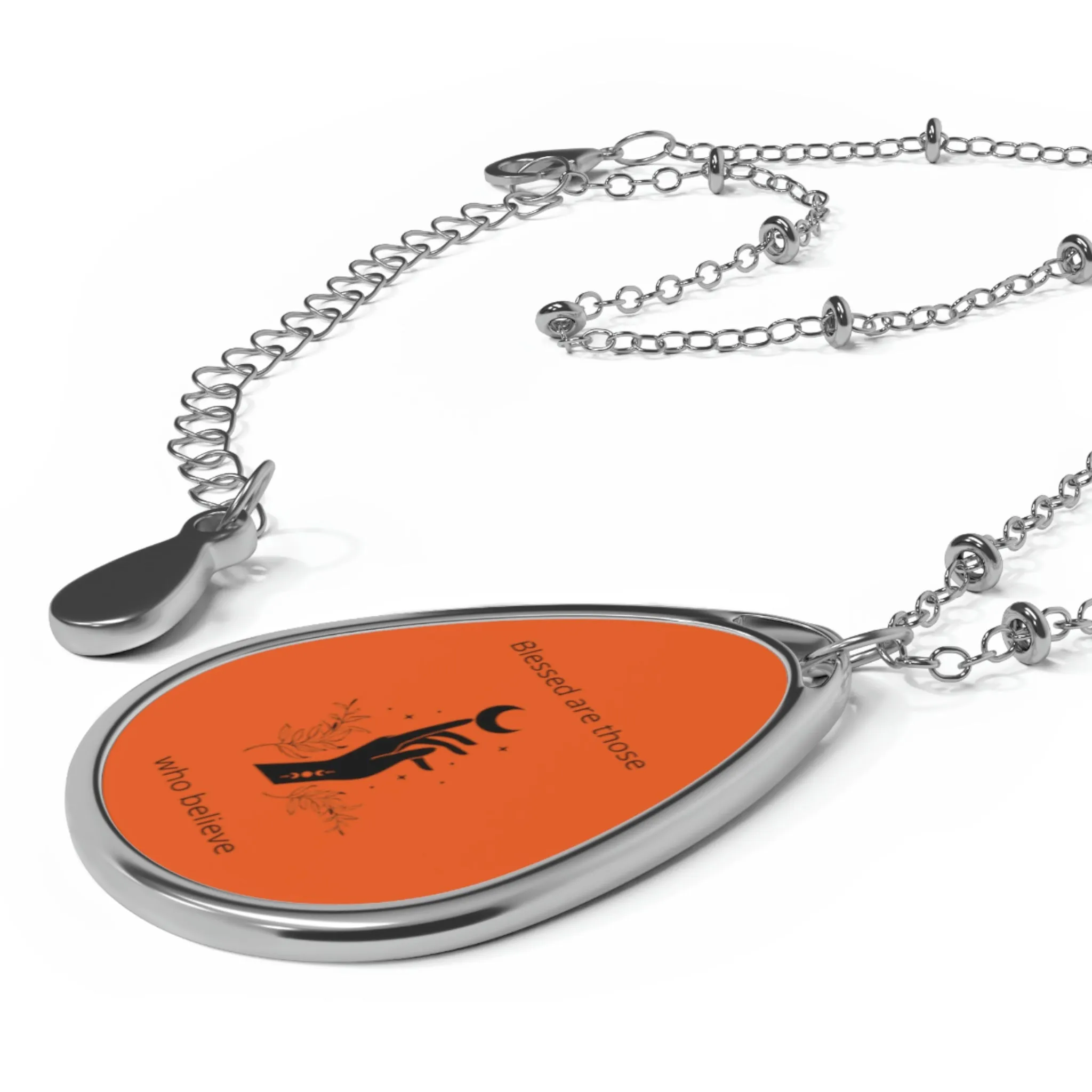Blessed Oval Necklace - orange