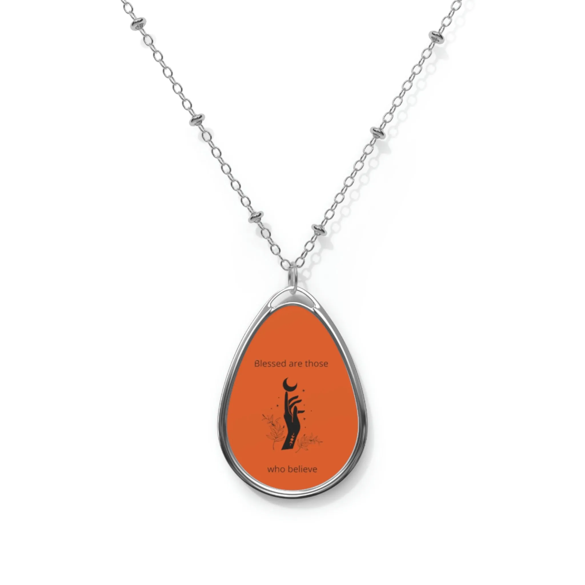 Blessed Oval Necklace - orange
