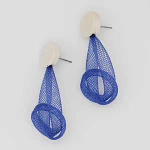 Blue Mesh Abstract Earrings
