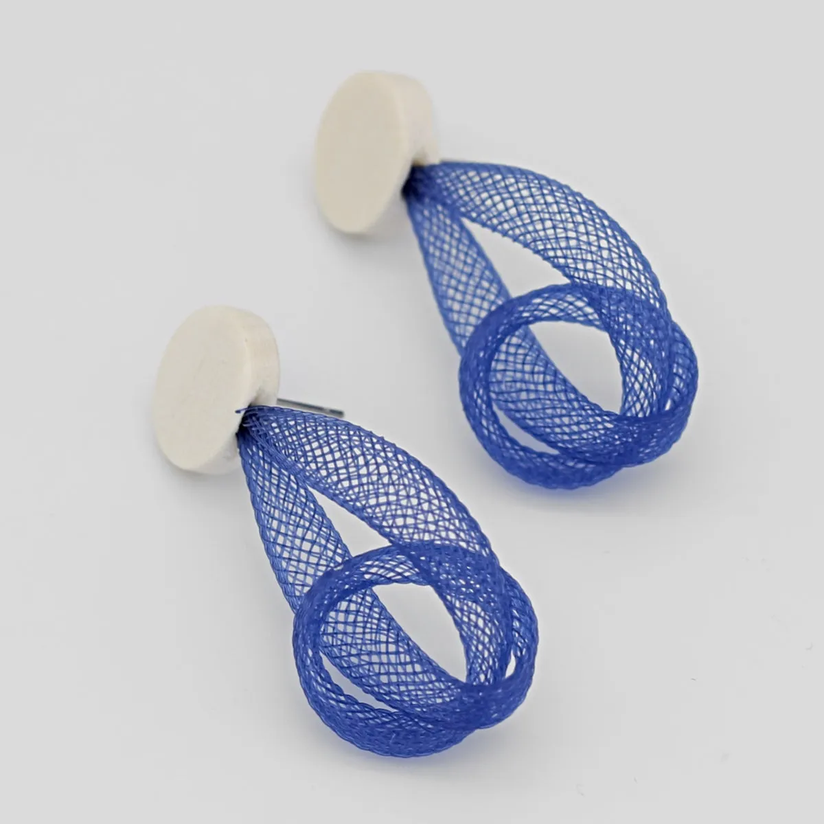 Blue Mesh Abstract Earrings