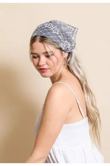 Bohemian Floral Lace Headscarf