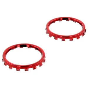 Chrome analog thumbstick rings for Xbox One Elite controller trim 2 pack | ZedLabz / Red