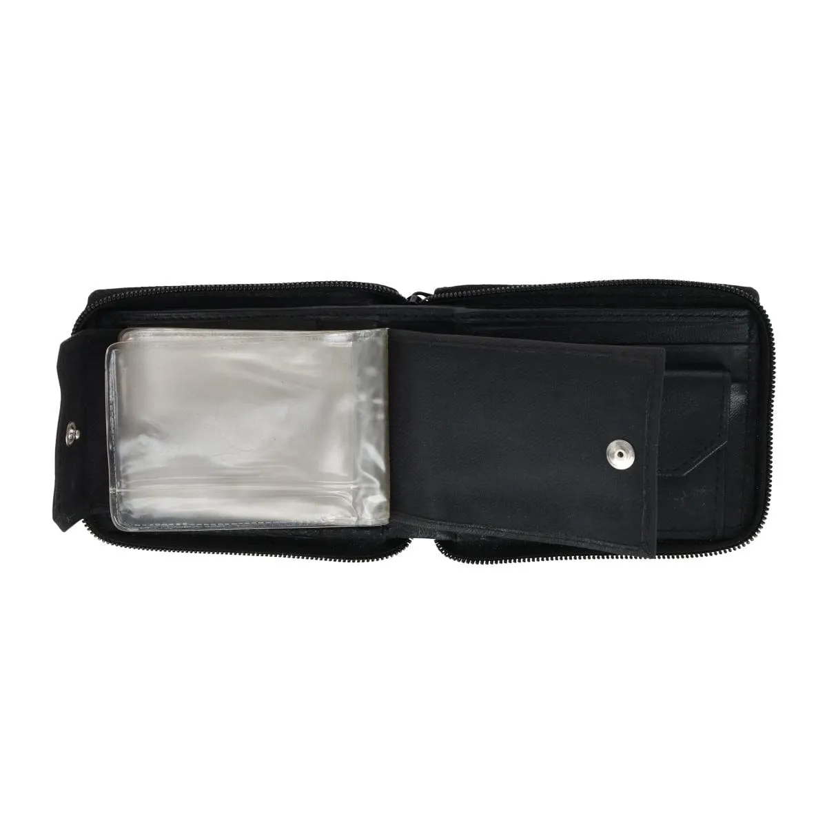 CTM® Men's Lambskin Leather Zip Around Wallet