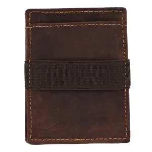 CTM® Men's Leather Front Pocket Wallet with Elastic Keeper
