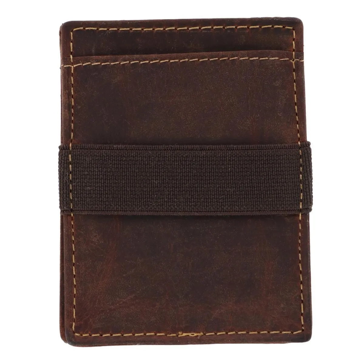 CTM® Men's Leather Front Pocket Wallet with Elastic Keeper