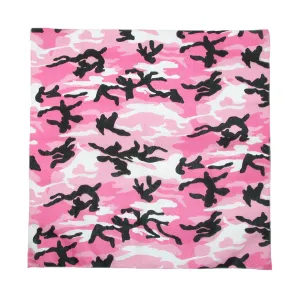CTM® Women's Cotton Pink Camouflage Bandana (Pack of 5)