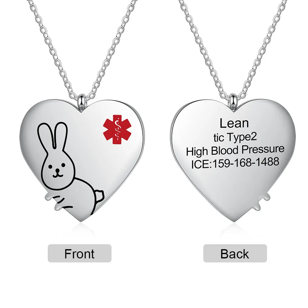Custom Animal For Child Medical Necklace