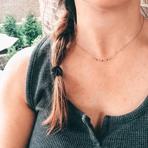 Customizable Mixed Metal Morse Gold Necklace (ROSE GOLD, GOLD or SILVER