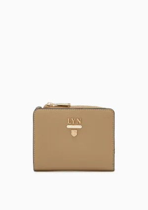 Double Zip Short Wallet Beige