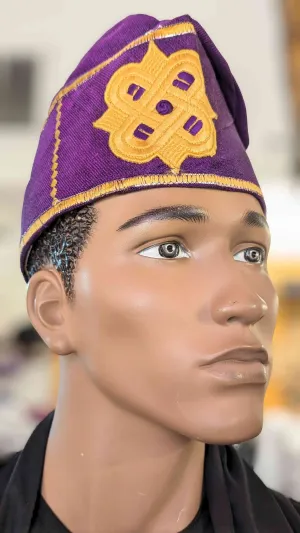 Dupsie's Eleburu African Aso Oke Fila Cap Kufi Hat DPAHPG5