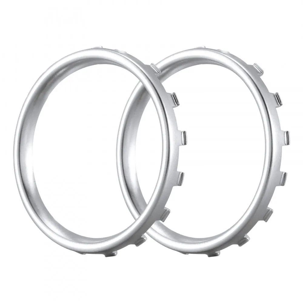 eXtremeRate Custom Matte Chrome Silver Design Button Accent Rings for Xbox One Elite Controller - XOJ130017GC