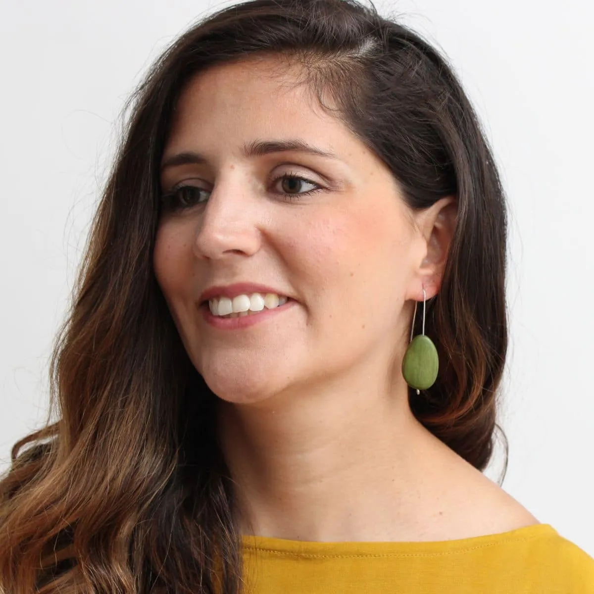 Forest Green Tear Drop Dangle Earrings