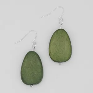 Forest Green Tear Drop Dangle Earrings