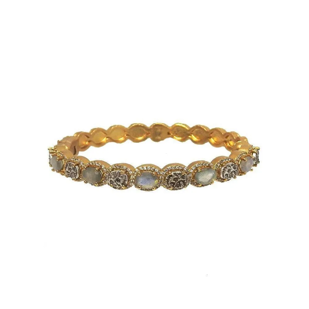Gold Hati Hinged Bangle Bracelet
