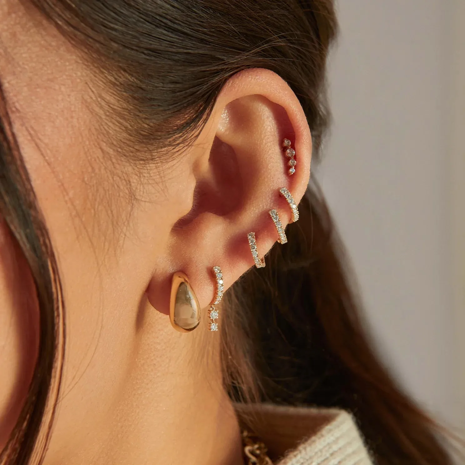 Gold Jumbo Dome Hoop Earrings