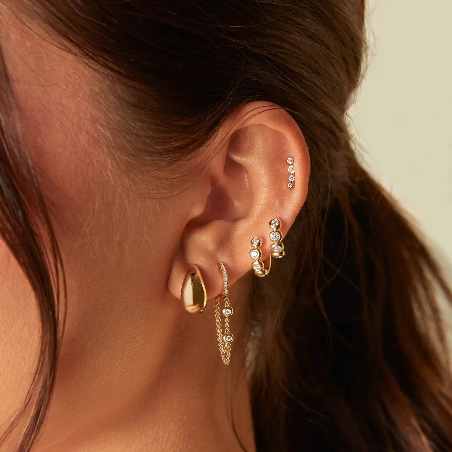 Gold Jumbo Dome Hoop Earrings