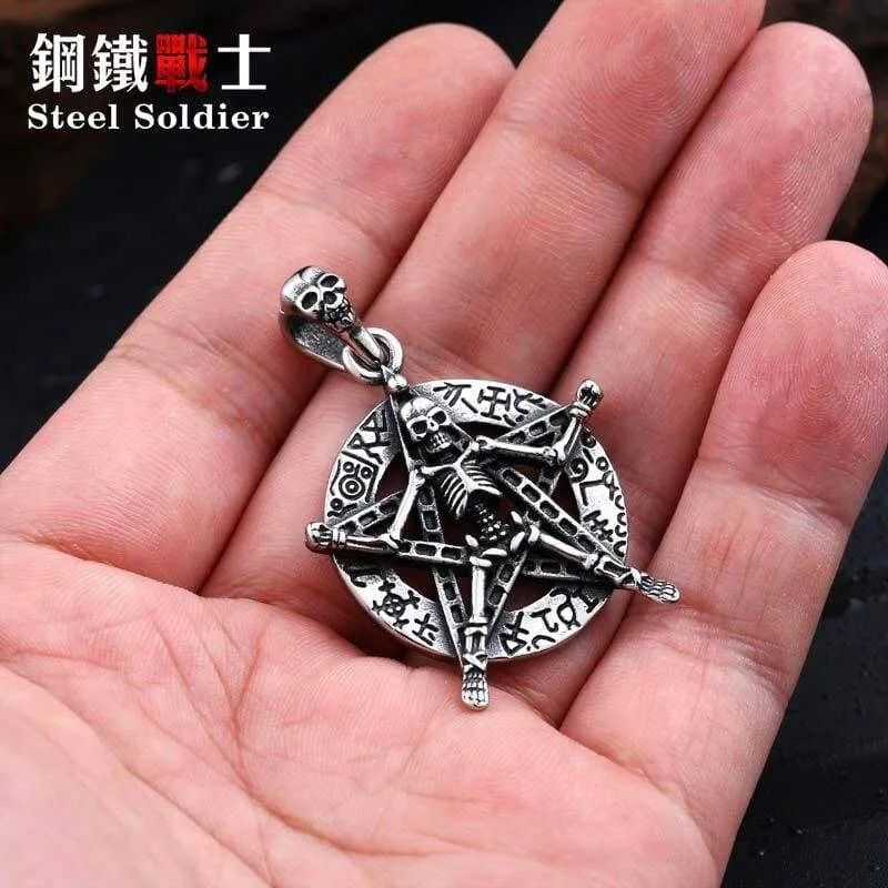 good detail Stainless Steel skull pendant david of star skull Jewelry for men