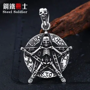 good detail Stainless Steel skull pendant david of star skull Jewelry for men