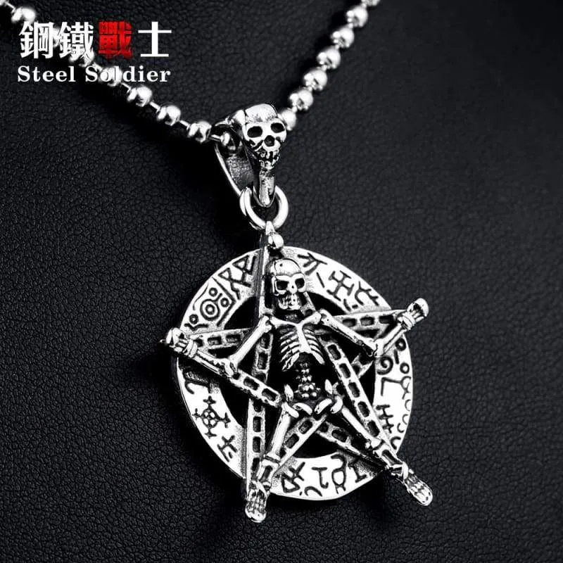 good detail Stainless Steel skull pendant david of star skull Jewelry for men